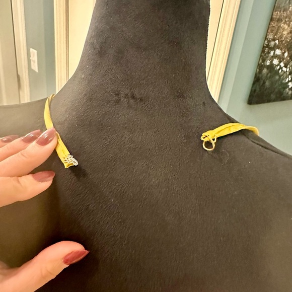 MAC DUGGAL 26531 CHARMEUSE HALTER STRAP SOFT TIE WAIST CHARTREUSE GOWN  sz 8 - Picture 15 of 17